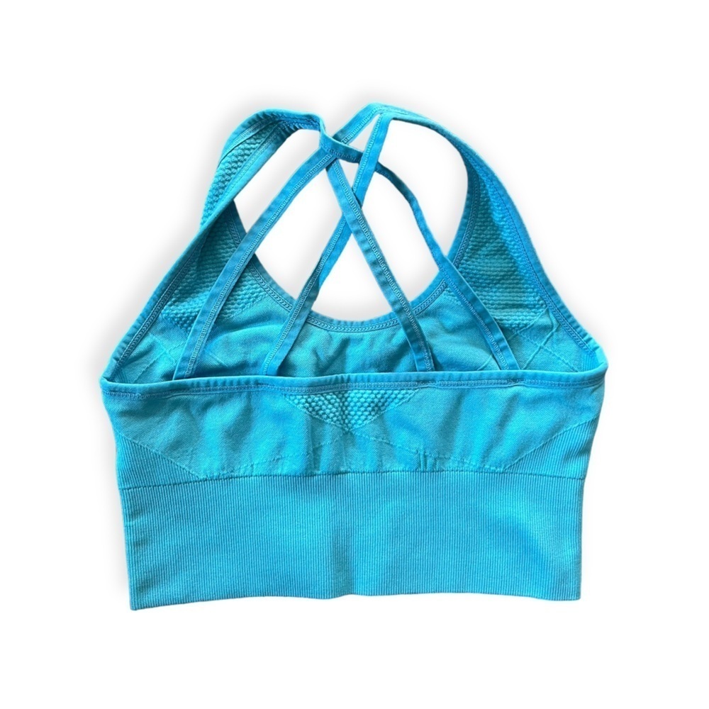 Z by Zella athletica athletic sports bra blue green small stretch - Picture 3 of 7